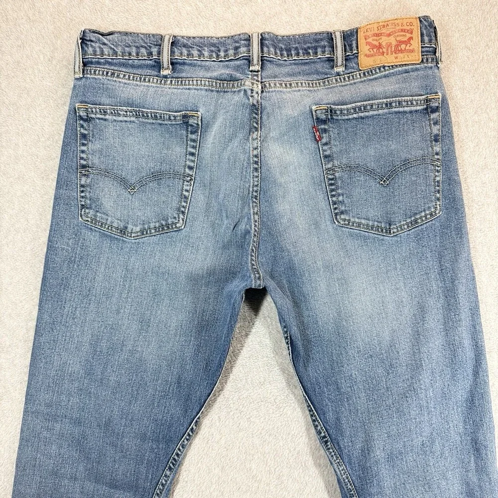 Levis‎ 505 Jeans Mens 38x30 Blue Regular Straight Stretch Medium Wash Y2K Hole